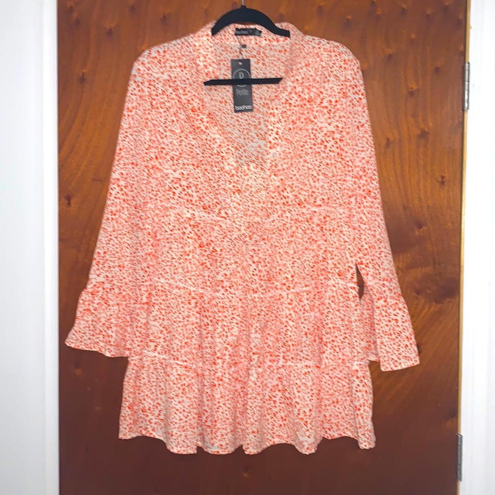 Petite Printed Tiered Smock Dress